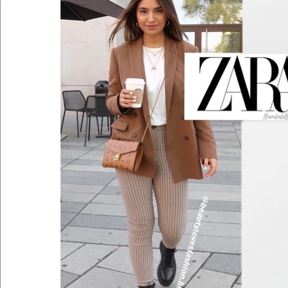 NWT Zara Blogger Fav High Waisted Plaid Leggings - Picture 6 of 8